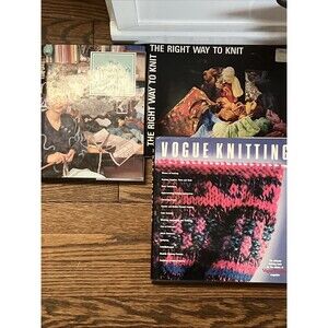 Lot of 3 Handknitting Books Hardcover Vogue Basic Guide Crafting Craft